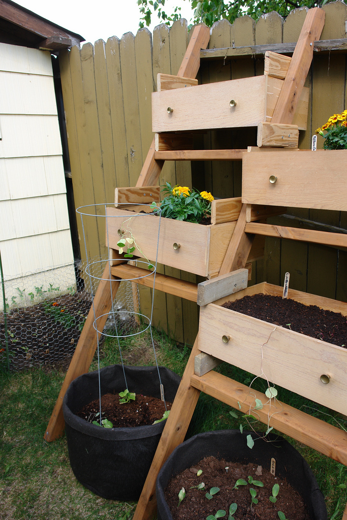 Old Wooden Drawers Into Planters